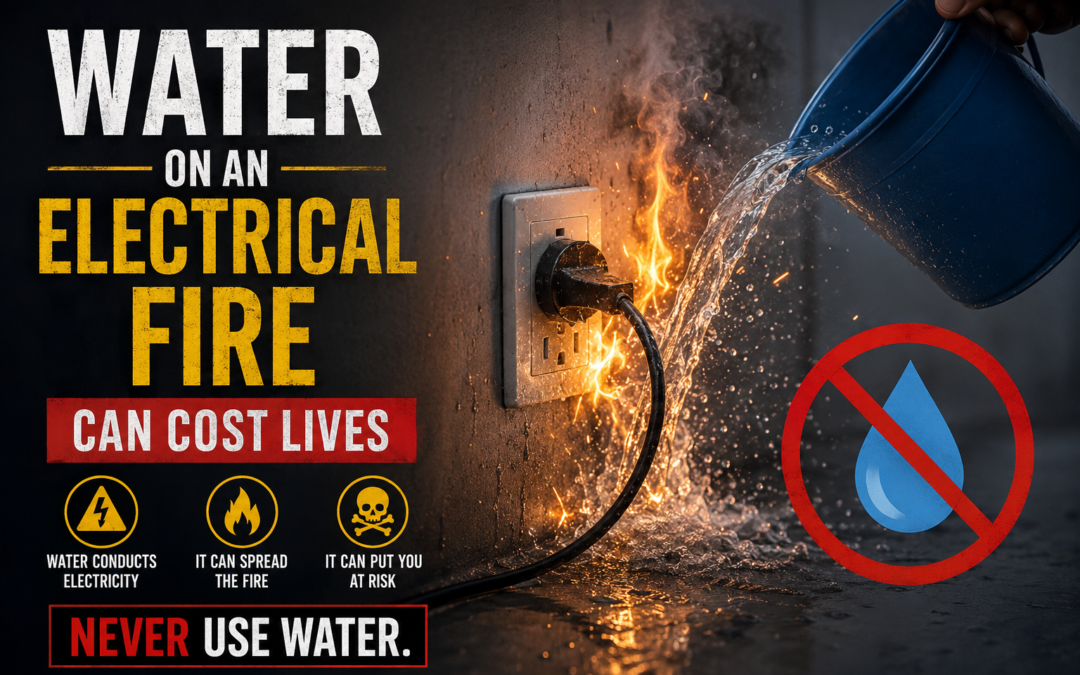 Never Pour Water on an Electrical Fire